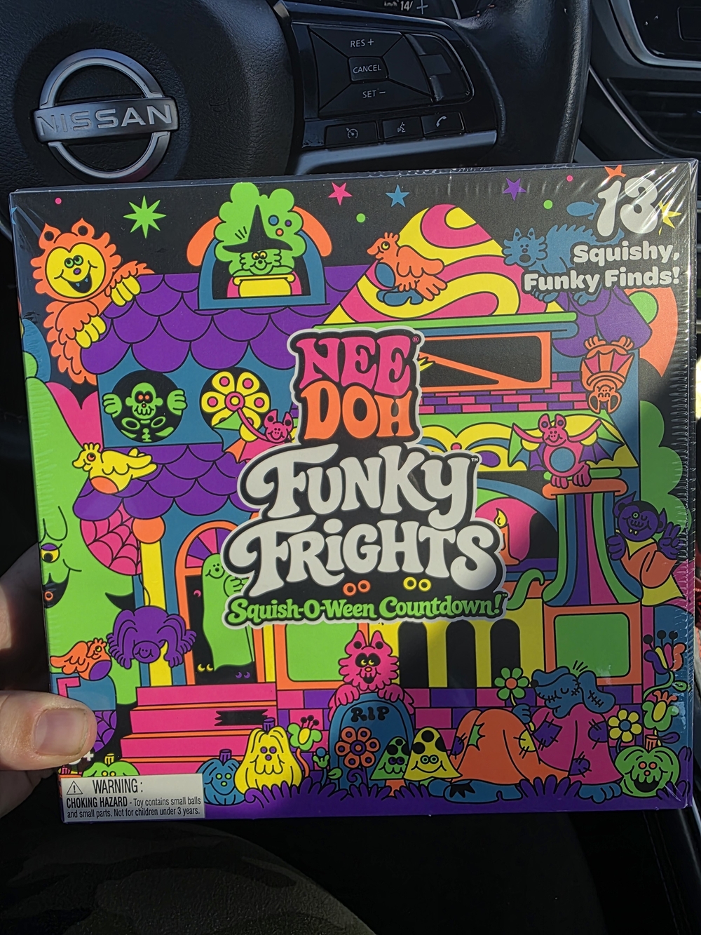 Nee Doh Funky Frights Kids Toy - Neon Multicolor Squish-O-Ween Countdown